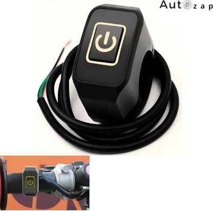 Autozap Motorcycle Handlebar Switch ATV Handlebar Light Switch Push Button Waterproof 32 A One Way Electrical Switch