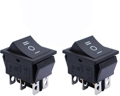 SYMFONIA Rocker Boat Switch, 2 Pcs DPDT 6 Pins heavy duty Rocker Power Switch Snap, AC 20A/250V 15A/125V, 3 Position ON/Off/ON Mini Boat Rocker Switch Toggle for Car Auto Boat 20 A Three Way Electrical Switch