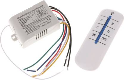 PRS Wireless 4 Way ON/Off Wall Lamp Light RF Remote Control Switch Module Receiver+Controller, 220V 3 A Four Way Electrical Switch