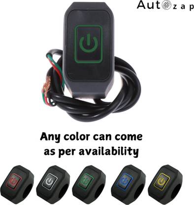 Autozap Motorcycle Handlebar Switch ATV Handlebar Light Switch Push Button Waterproof 32 A One Way Electrical Switch