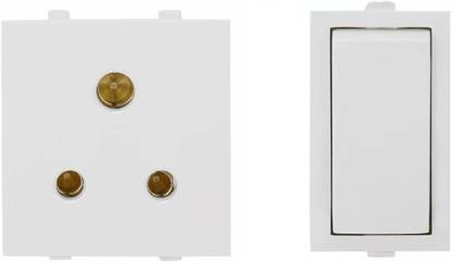 JELECTRICALS Modular 6 AMP Switch and Socket Combo 6 A One Way Electrical Switch