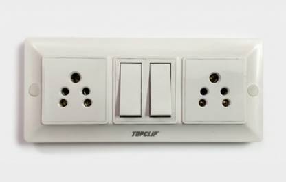 VistaCoating 2 Socket and 2 Switch Modular Extension Board 6 A One Way Electrical Switch