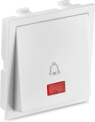 Honeywell 6A Bell Push Switch With Indicator - 2 Modul (Pack Of 10) 6 A One Way Electrical Switch