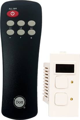 DOTT Modular Remote Control Switch CURO M for 1 Light and 1 Fan with speed Regulation 5 A One Way Electrical Switch