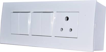 ANCHOR Penta 6 Modular Switch Board ( 4 switch, 1 Three pin socket) With Surface Box Wall Plate