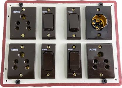 SS Traders 4 Switch 3 Socket 1 Holder Electric Wall Plate Wall Plate