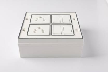 Dewon Electric 8 Module Surface Gang Box | PVC Modular Surface Box for Switches & Sockets | Wall Plate