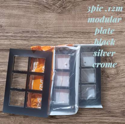 SARA 12 modular plate black silver crome (3 pic) Wall Plate