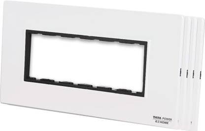 TATA POWER EZ HOME 6 Module Sparkle Switch Plate, k3080,White Wall Plate