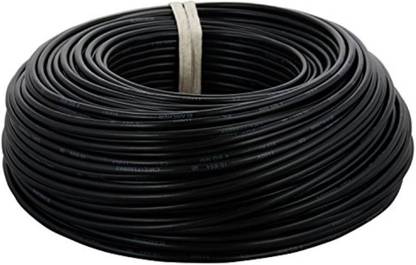 GrahLogy 1mm copper wire Unheated, PVC Insulated, Single Core Flexible 1 sq/mm Black 90 m Wire