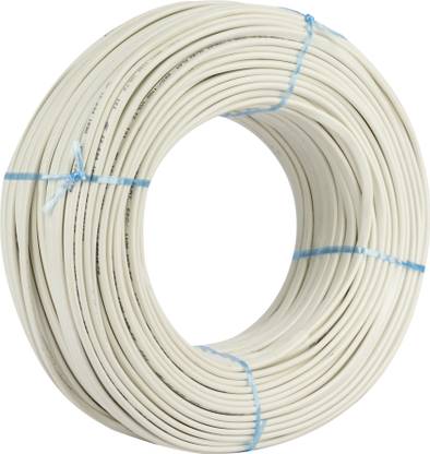 SUPER GEC 23/76 Twin Flat Copper Wires Double Layer PVC Insulation 1.5 sq/mm White 82 m Wire