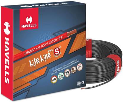 HAVELLS Havells Lifeline 2.5 sq/mm Black 90 m Wire