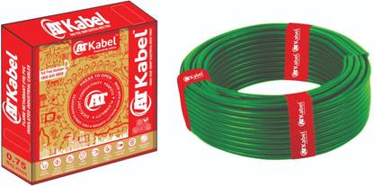 AT Kabel FR (Flame Retardant) PVC single core 0.75 sq/mm Green 90 m Wire