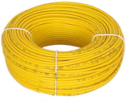 FINENLY Nly 1.5 sqmm Copper Multi strand PVC Electrical wire 1.5 sq/mm Yellow 90 m Wire