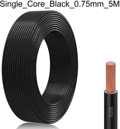 JELECTRICALS PVC 0.75 sq/mm Black 5 m Wire