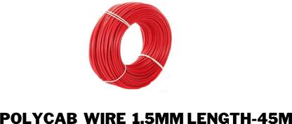 Polycab PVC PVC 1.5 sq/mm Red 45 m Wire