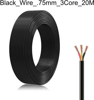 JELECTRICALS PVC 0.75 sq/mm Black 20 m Wire