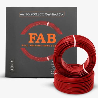 TSR FAB FR PVC, CCA Copper Multi Strand House Fitting Electric Wire Cable 10No. 1 sq/mm Red 90 m Wire