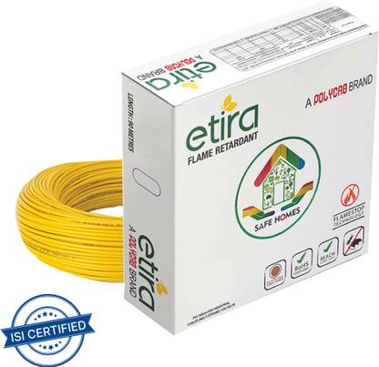 Polycab Etira 4 sq/mm Yellow 90 m Wire