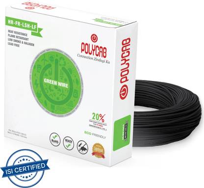Polycab PVC 1.5 sq/mm Black 90 m Wire