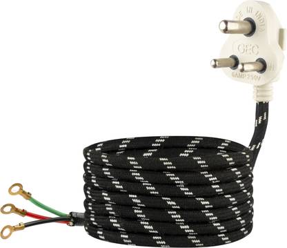 SUPER GEC Multi Purpose Iron Press Power Cord | 3 Pin Top 6A 250V | 1.5 sq/mm Black 2.7 m Wire