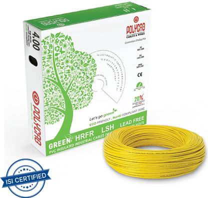 Polycab PVC 4 sq/mm Yellow 90 m Wire