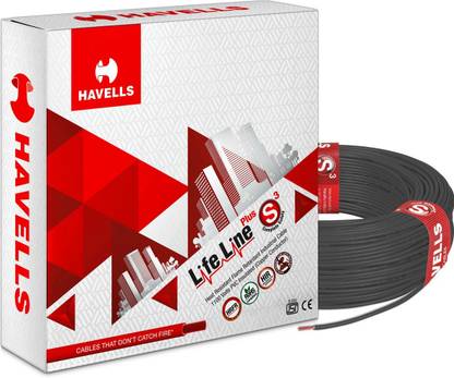 HAVELLS HRFR PVC 4 sq/mm Black 90 m Wire