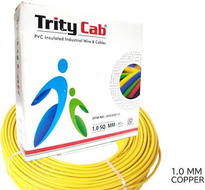 kripa 1.0 sqmm Electricl FR PVC House Fitting Single Copper Wire 36 MTR 1 sq/mm Yellow 36 m Wire