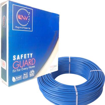 KNV 2.5 MM 91 MTR FR PVC CCA Copper Wire Multi Strand House Cable Gauge (10.1 No) 2.5 sq/mm Blue 91 m Wire