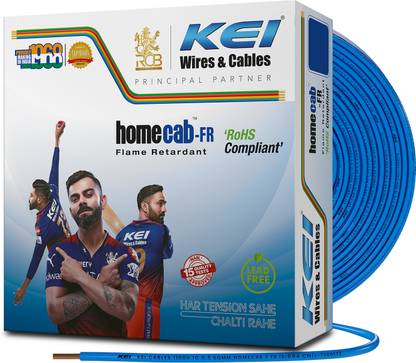 KEI FR PVC 1 sq/mm Blue 90 m Wire