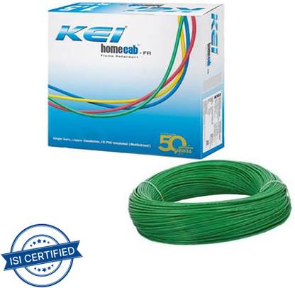 KEI CABLES FR PVC 1.5 sq/mm Green 90 m Wire