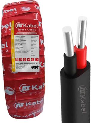 AT Kabel PVC, Aluminum Service Wire/Cable Twin Flat Heavy Load Capacity 6 sq/mm Black 90 m Wire
