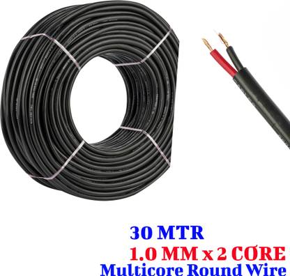 SUPER GEC 1.0 x 2 Core, 30 MTR Multi Core CCR Copper wire (Gauge 11 No.) 1 sq/mm Black 30 m Wire