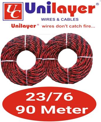 unilayer Flexible PVC insulated wire 1 sq/mm Red, Blue 90 m Wire