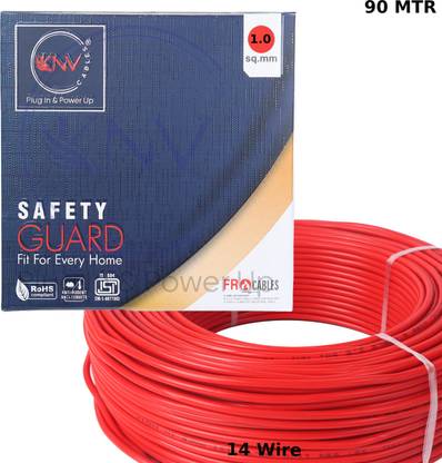 KNV 1.0 MM CCA Copper Wire Multi Strand House Gauge (10.1 No) 1 sq/mm Red 91 m Wire