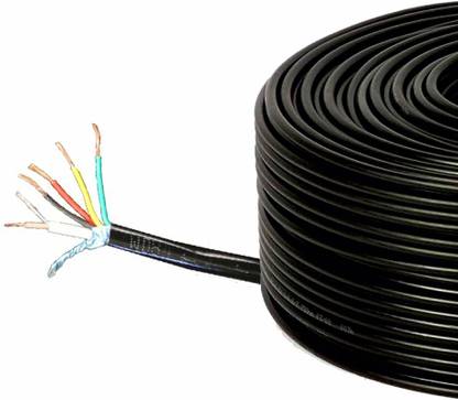 D25 10 मीटर 23AWG प्योर कॉपर 3+1 CCTV कैमरा कोक्सियल केबल फॉर हाई-स्पीड सिग्नल 1 sq/mm काला 10 m वायर