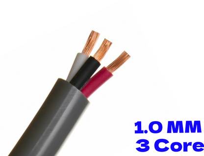 ELSON 1.0 mm x 3 Core Multi Round Core Copper Cable AC wire Multi Purpose of usage 1 sq/mm Black 91 m Wire