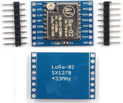 keertan kalp LoRa Ra-02 SX1278 Ai Thinker wireless 433MHz transceiver Module (LoRa Ra-02, 1) Breadboard