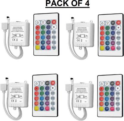 EASTRA PACK OF 4 24 Keys RGB IR Wireless Remote Controller Power Supply Electronic Hobby Kit