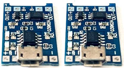 Steko (2 Pieces) 03962A Micro USB V8 PCB Lithium Battery Charging Board Module 5V 1A Electronic Components Electronic Hobby Kit