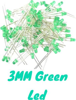 AVISRI 100Pcs 3mm GREEN LED for DIY Projects, PCB Circuits, Indicator Lights LED Module Electronic Hobby Kit