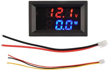 electrolight DC 0V-100V ,10A, 1000W Red Blue LED Digital Volt Amp watt meter on-Board Shunt. Voltmeter