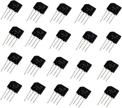 Steko (20 Pieces) KBP210 2 Amp 1000V Bridge Rectifier Diode Single Phase, 4 PIN Electronic Components Electronic Hobby Kit