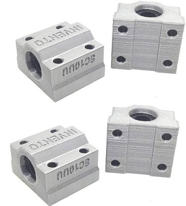 INVENTO 4pcs SC10UU 10mm Linear Motion block bearing, LM10UU bearing in 3D print Block Automotive Electronic Hobby Kit