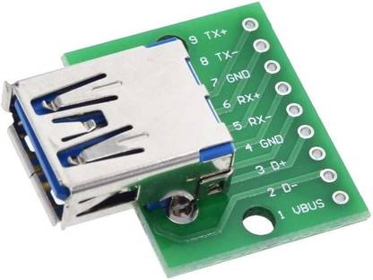 Flyrobo USB 3.0 Female to DIP 2.54mm Adapter Board (9 pin) Electronic Components Electronic Hobby Kit