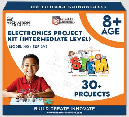 Mechatron Robotics 30+ DIY Electronics STEM Project Kit (ESP2V3) for Age 9+ with FREE Course Educational Electronic Hobby Kit