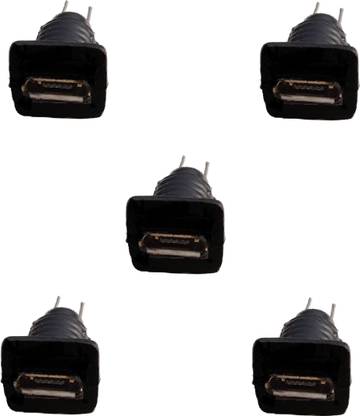 The electronics mart Micro USB Pannel Black Pack Of 5 Electronic Components Electronic Hobby Kit