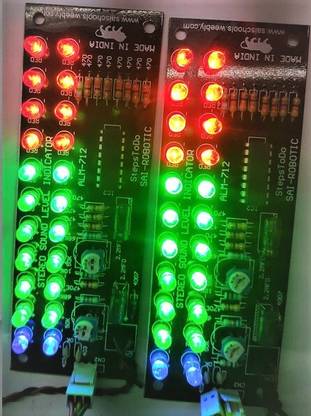 साई रोबोटिक KA2281 / TA7666 = 2 Pics Stereo Audio Level Indicator Ready Module Sound Audio Spectrum Analyzer DC6V-12V 10 + 10 Segment ( 22 L.E.D. – 2 Blue,12 Green, 8 Red ) with Report डिस्प्ले लाइट इलेक्ट्रॉनिक हॉबी किट