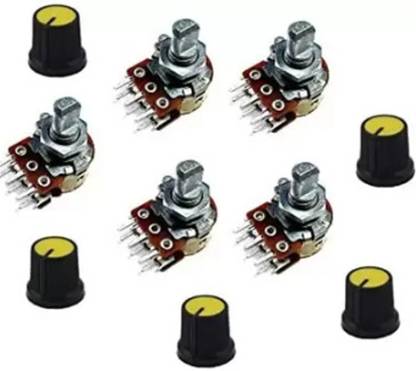 AQBP 5 Pcs 100k Dual Potentiometer Volume Pot Electronic Components Electronic Hobby Kit