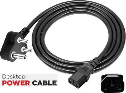 BALRAMA Desktop PC AC Power Cable Cord 3Pin CPU Power Supply Mains Lead Replacement Wire Amplifier, Printer, Monitor, CPU, Gaming, LED TV, Projector, Computer PC, SMPS Wire Connector